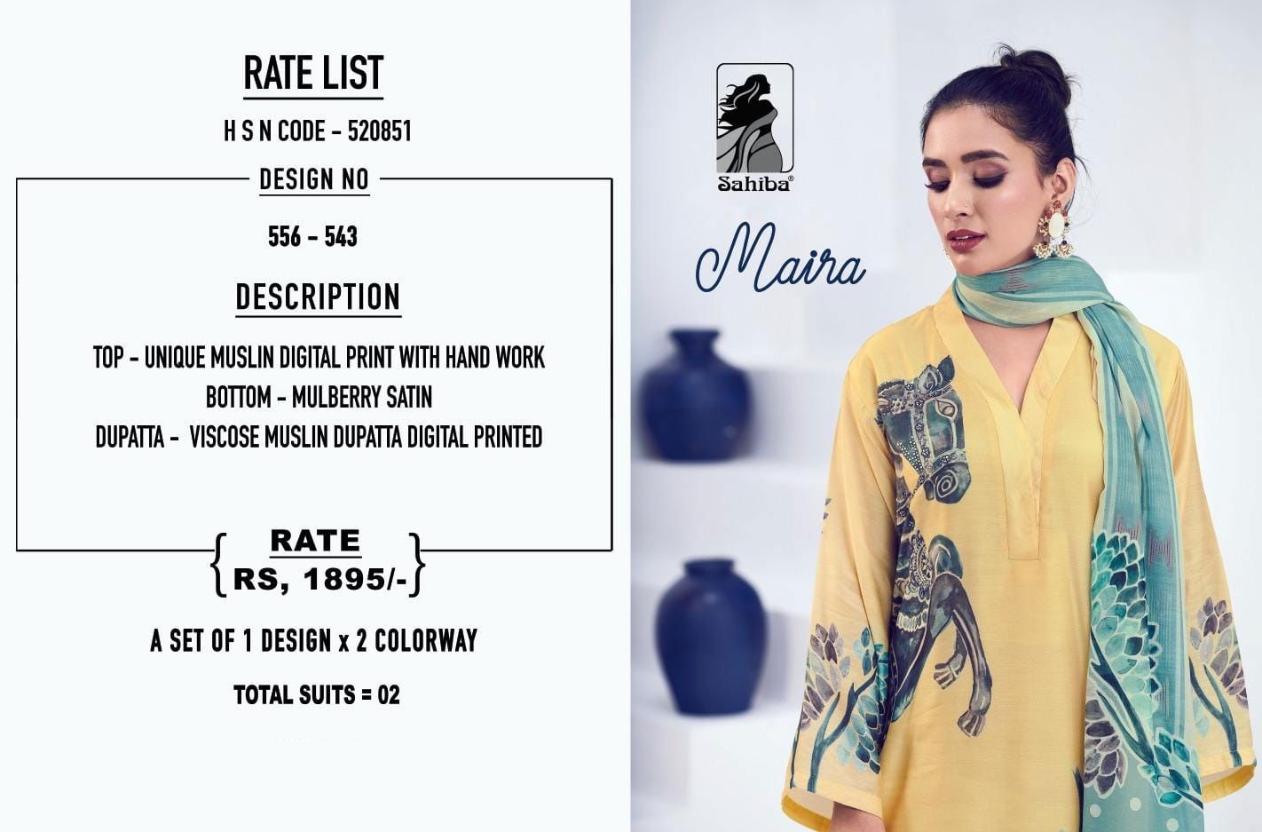 Maira By Sahiba Muslin Digital Printed Dress Material Wholesale Suppliers In Mumbai